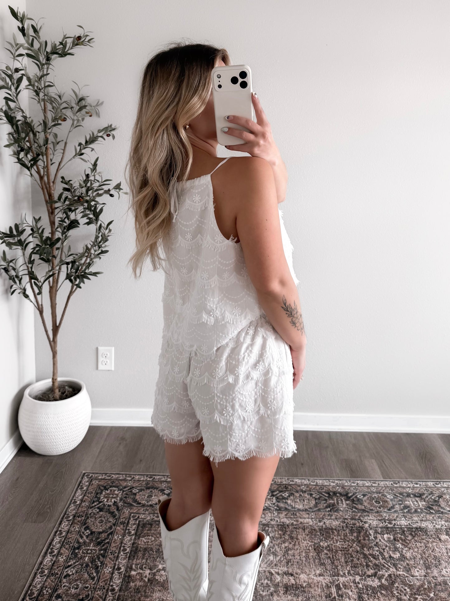 Ivora Embroidered Tassel Short Set