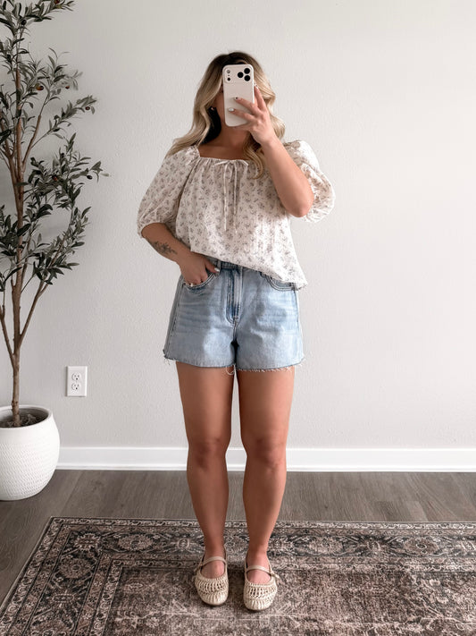 Little Blue Bloom Floral Top