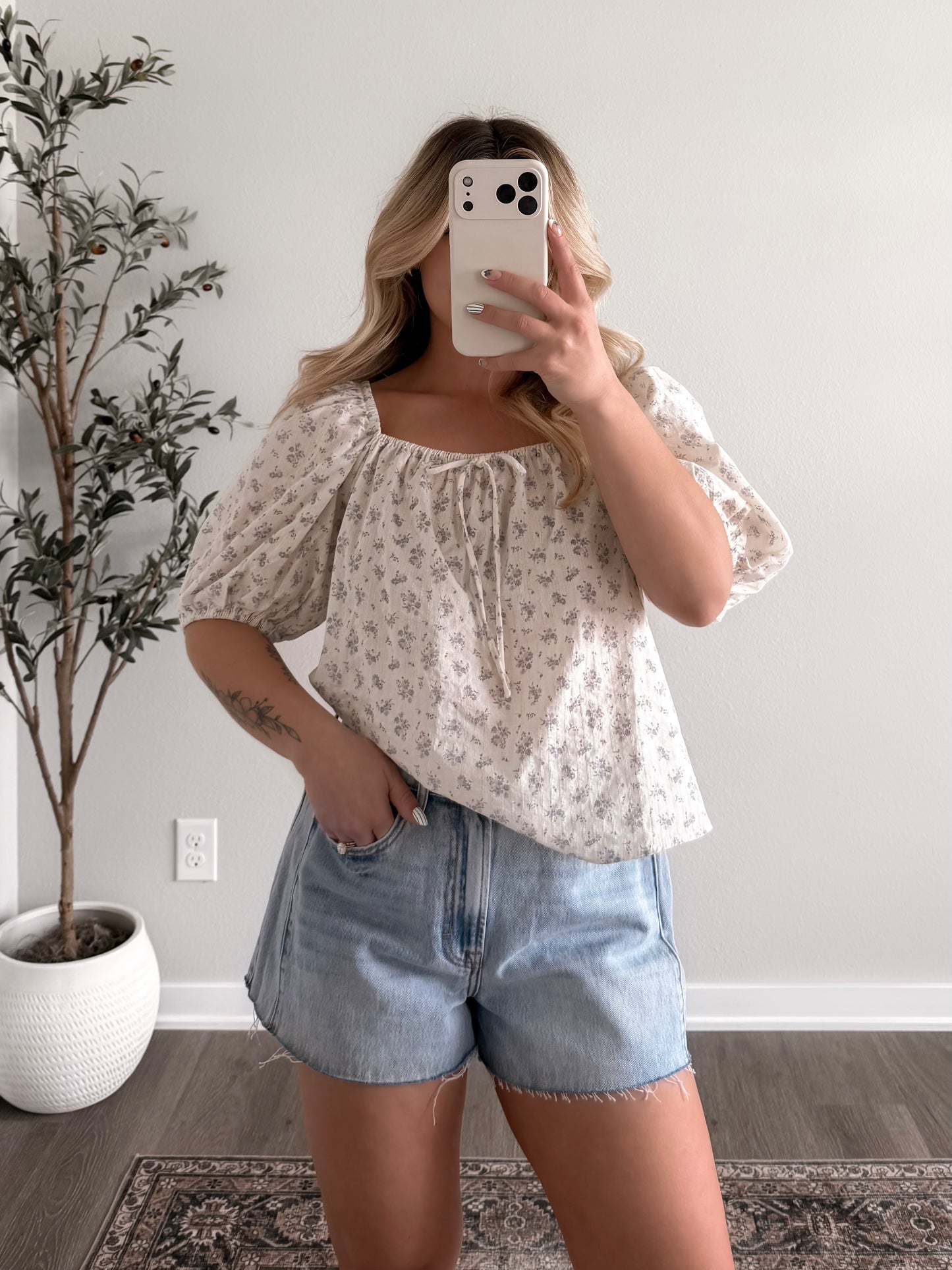 Little Blue Bloom Floral Top