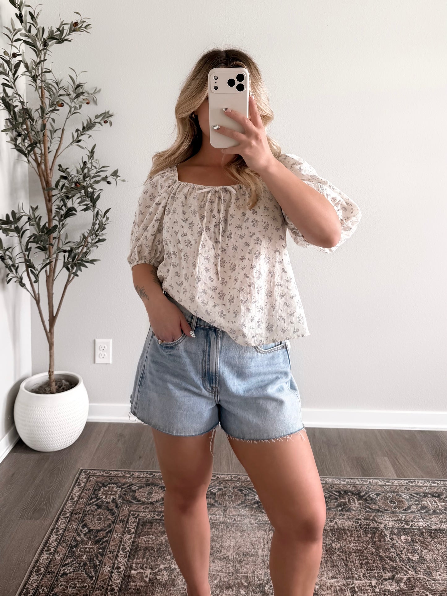 Little Blue Bloom Floral Top