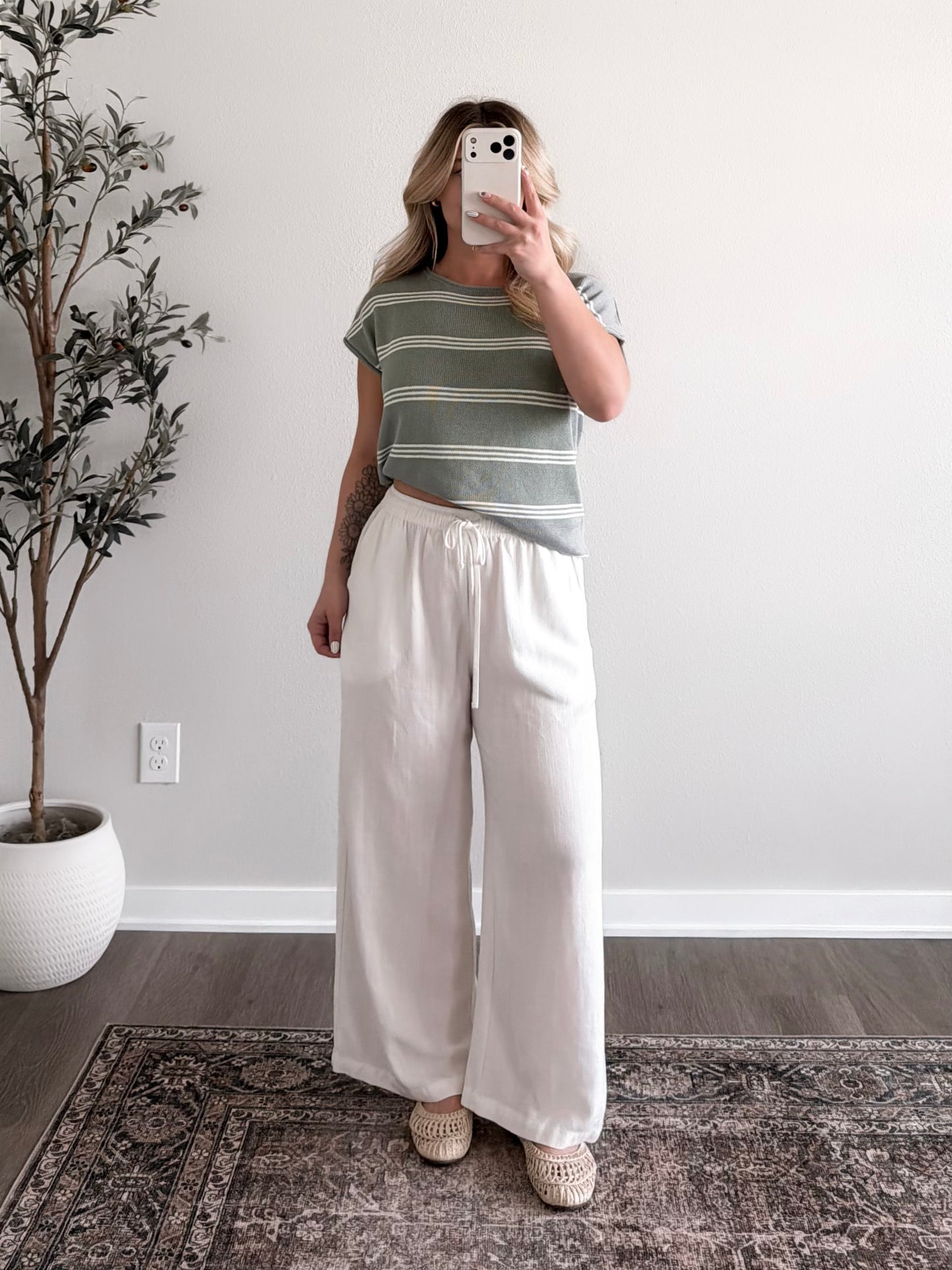 Matcha Break Striped Knit Top