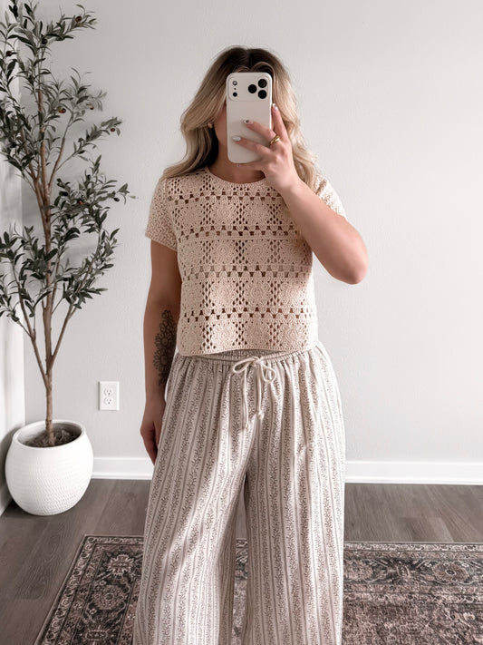 Crochet Market Open Knit Top