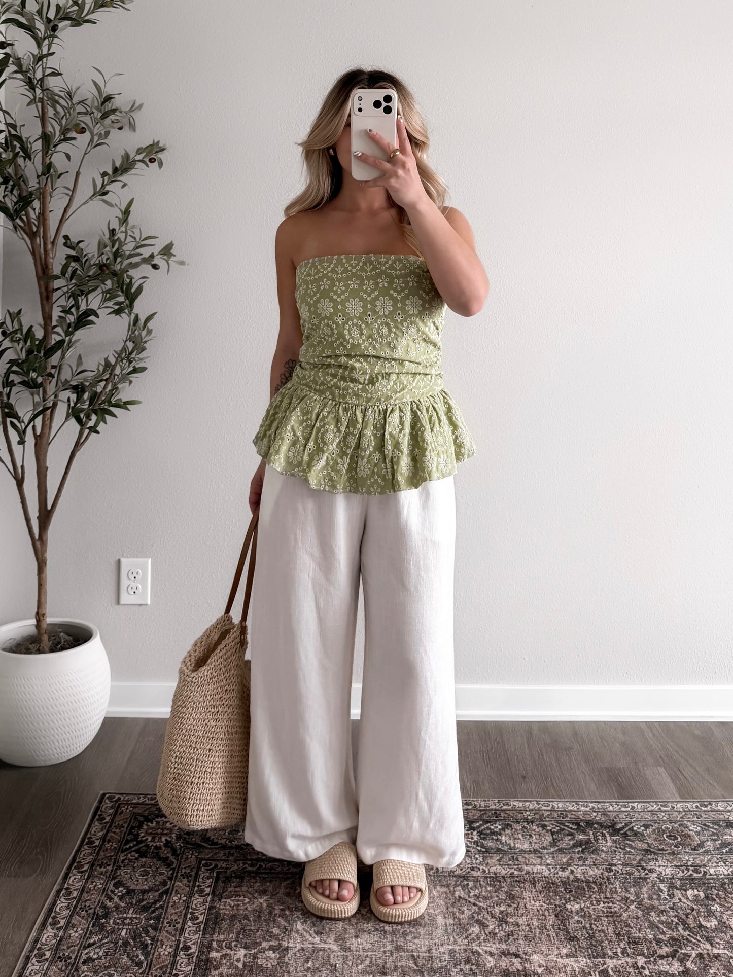 Camellia Eyelet Strapless Top