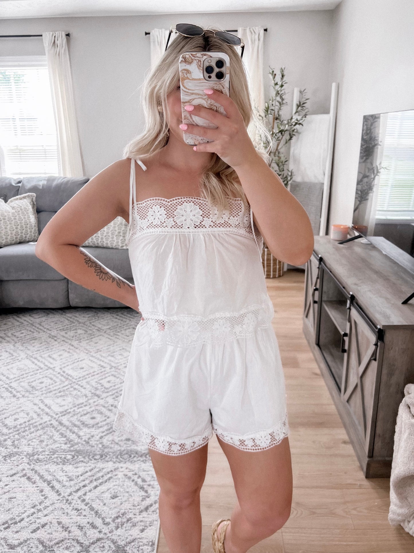 Arabella White Lace Set