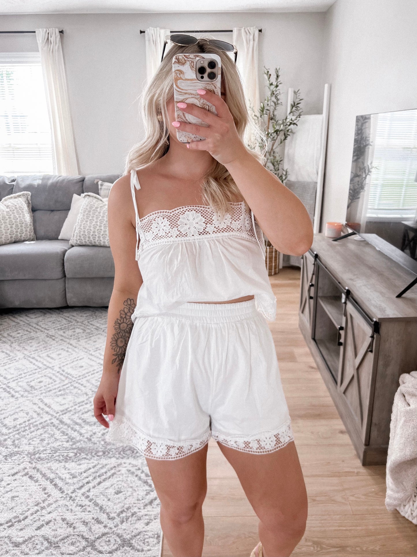 Arabella White Lace Set