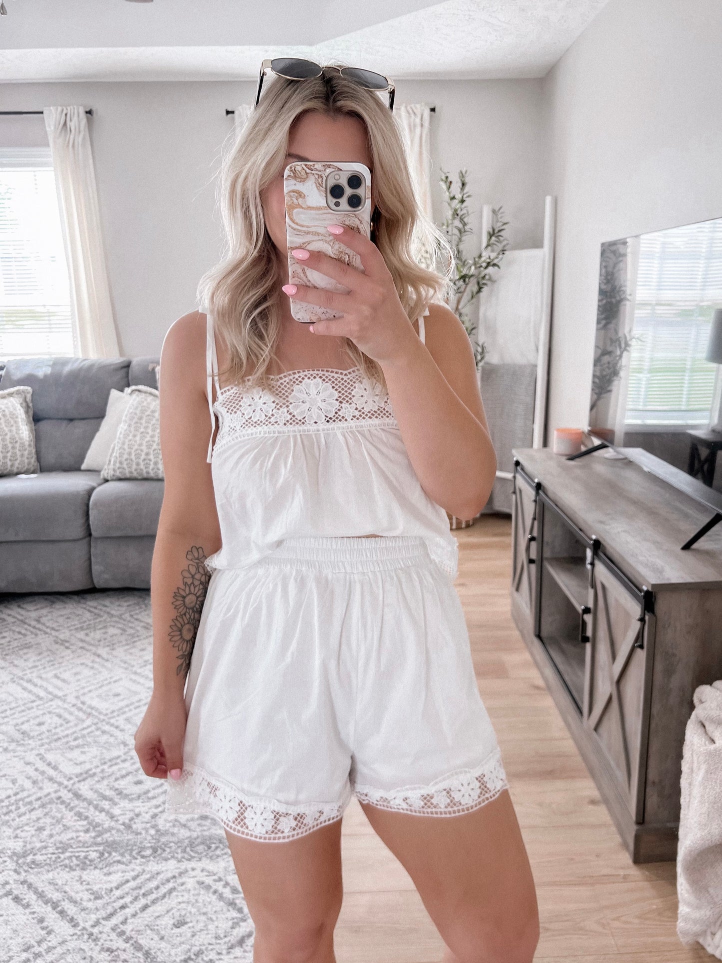 Arabella White Lace Set