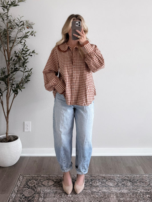 Maple Muse Gingham Top