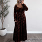 Rich Velvet Embossed Maxi Dress