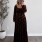 Rich Velvet Embossed Maxi Dress
