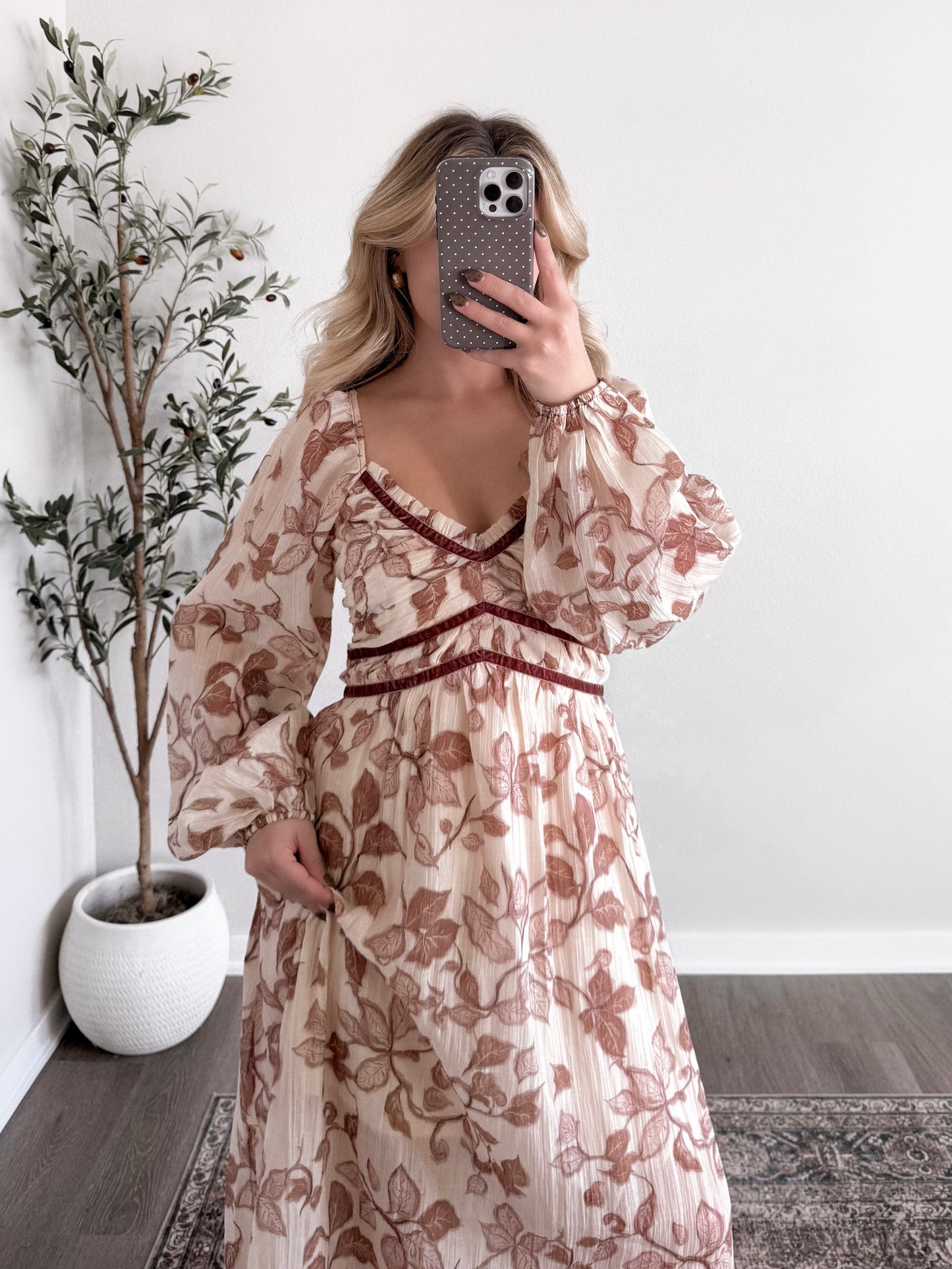 Auburn Love Floral Maxi Dress