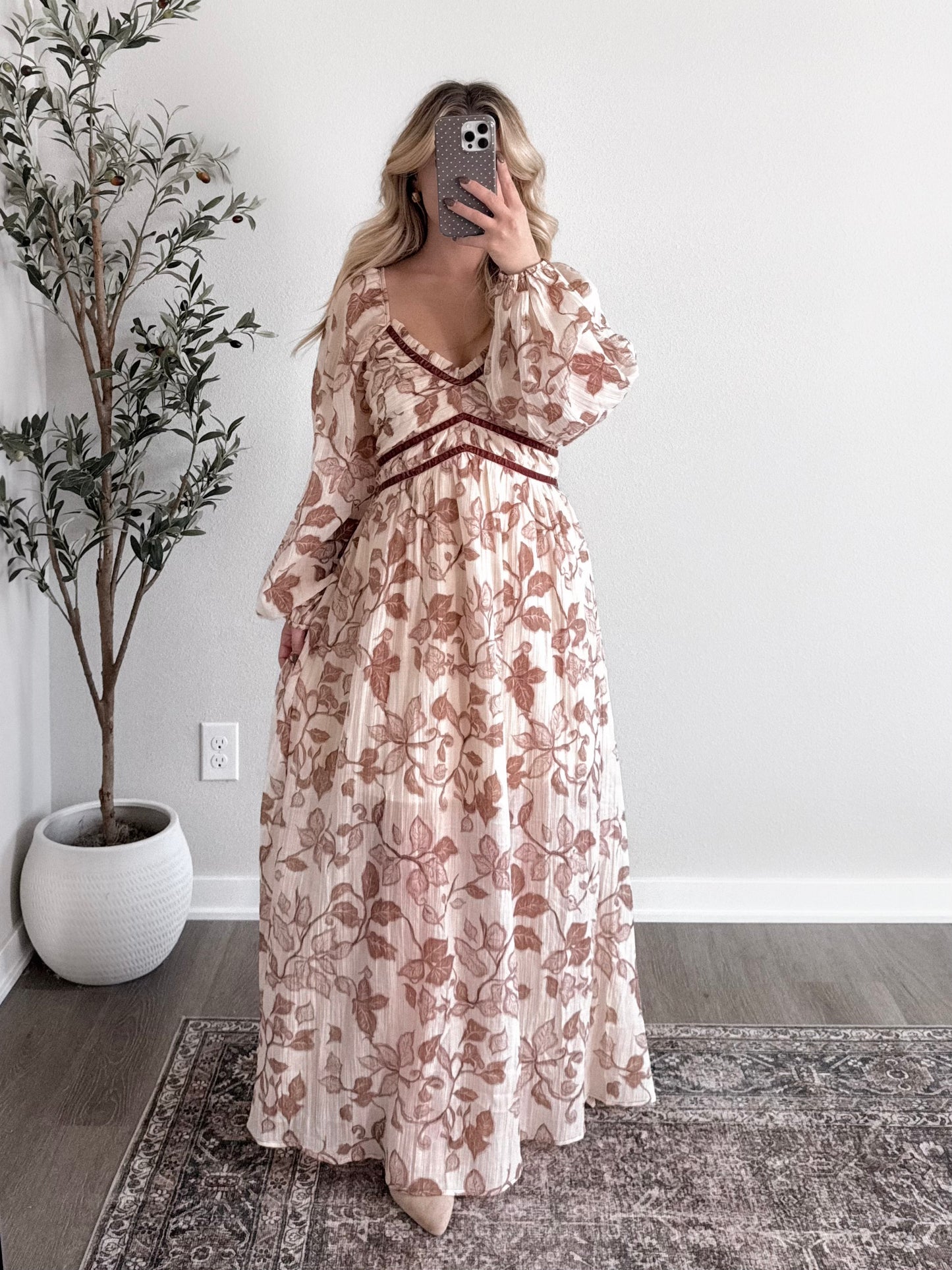 Auburn Love Floral Maxi Dress