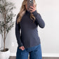 Essential Mock Neck Top / Ash Navy (Restocking 11.24)
