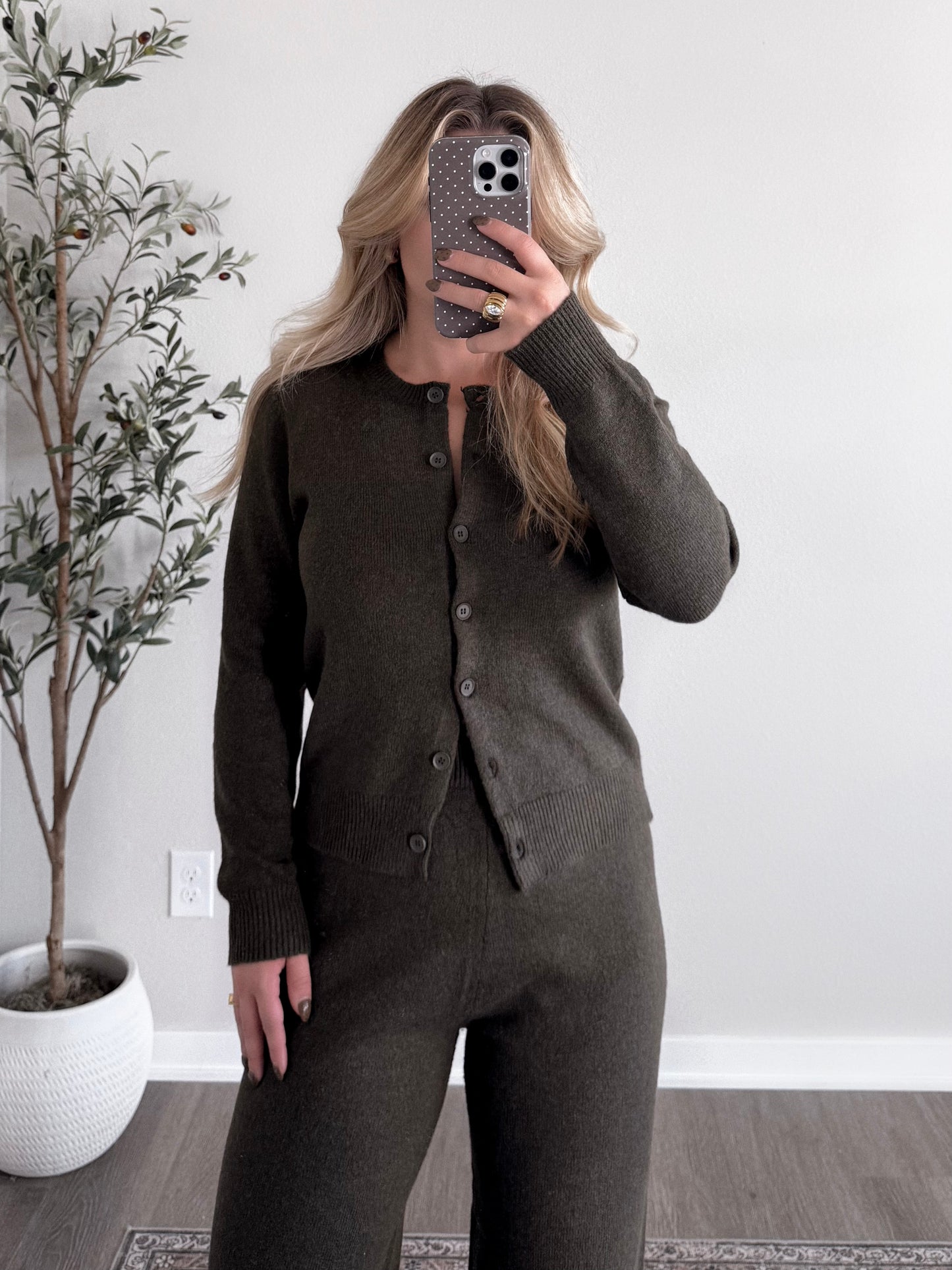 Fireside Sweater Knit Set / Dk Olive (PREORDER: EST SHIP 11.30)