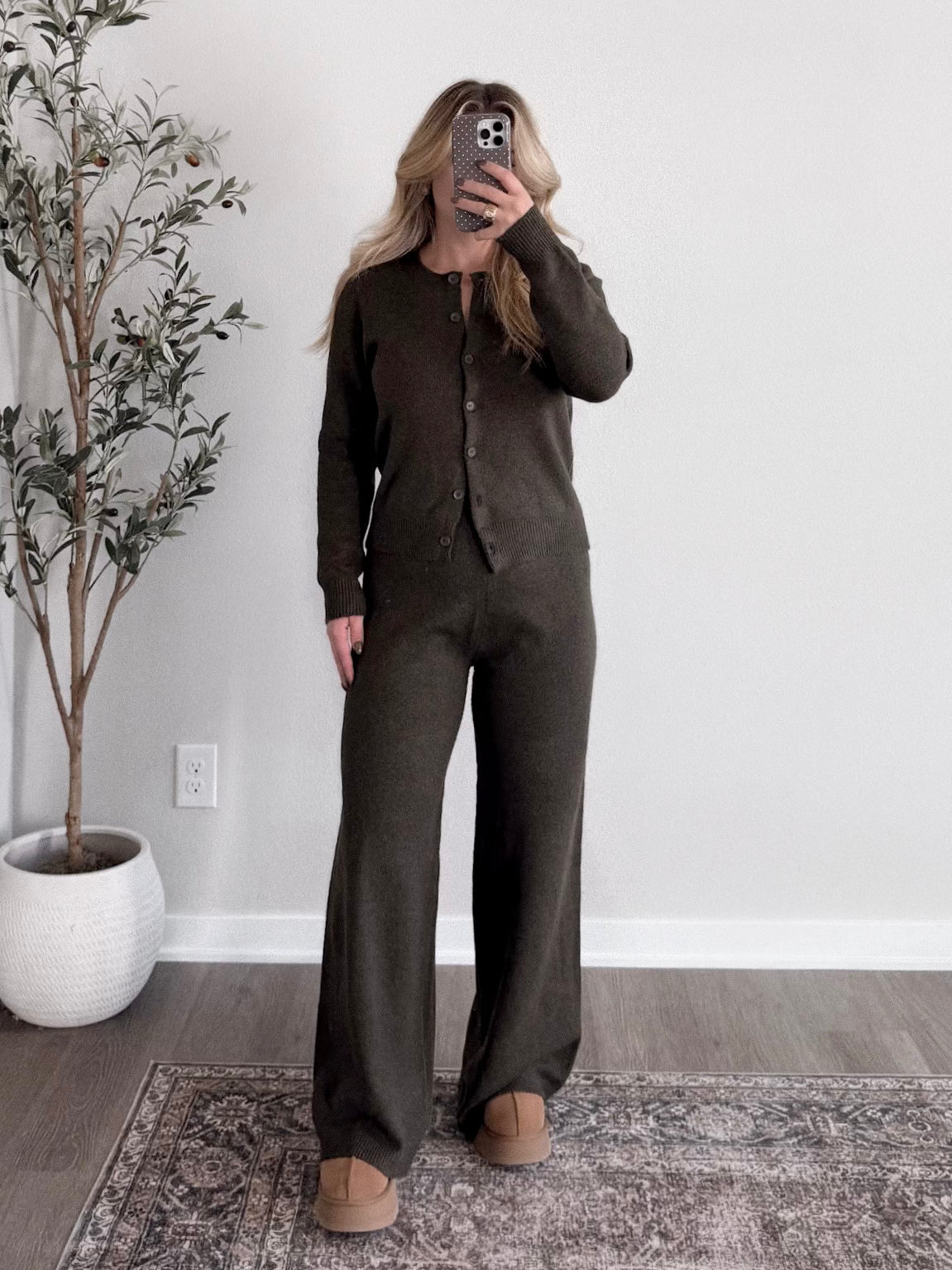 Fireside Sweater Knit Set / Dk Olive (PREORDER: EST SHIP 11.30)