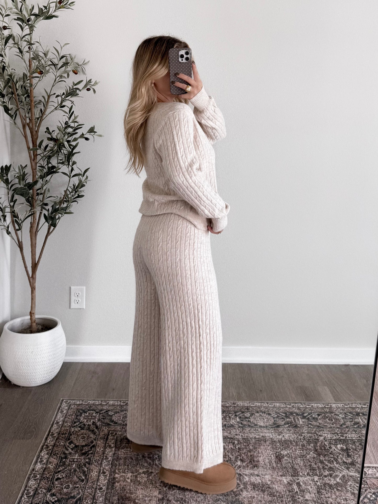 Fireside Cable Knit Set / Oat  (PREORDER: EST SHIP 11.30)