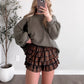 Brownstone Plaid Ruffle Short (PREORDER: EST SHIP 11.21)