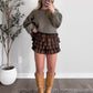 Brownstone Plaid Ruffle Short (PREORDER: EST SHIP 11.21)
