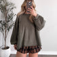 Spiced Chai Oversized Sweater / Olive (PREORDER: EST SHIP 11.21)