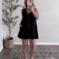 On Time Linen Relaxed Romper / Black
