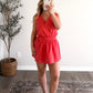 Country Club Wrap Romper /  Red