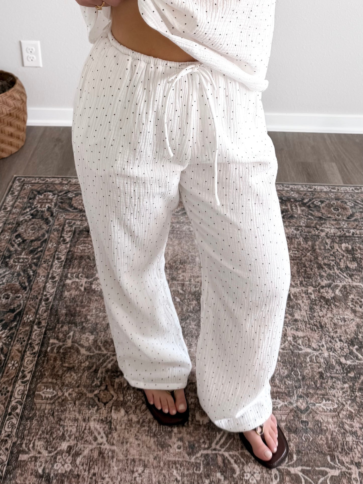 Chic Spot Cotton Pant Set