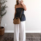 Editorial Striped Strapless Top