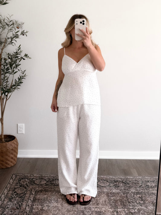 Chic Spot Cotton Pant Set