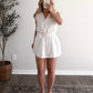 Country Club Wrap Romper / White