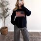 Vintage American Flag Sweater / Navy