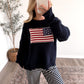 Vintage American Flag Sweater / Navy