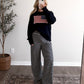 Vintage American Flag Sweater / Navy