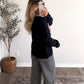 Vintage American Flag Sweater / Navy