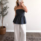 Editorial Striped Strapless Top