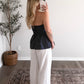 Editorial Striped Strapless Top