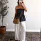 Editorial Striped Strapless Top