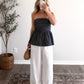 Editorial Striped Strapless Top