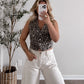 Leopard Button Down Vest