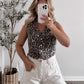 Leopard Button Down Vest