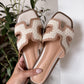 Hallie Crochet Sandal / Cream