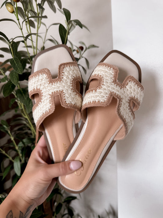 Hallie Crochet Sandal / Cream