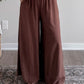 Elle Linen Wide Leg Pant / Brown