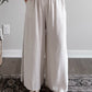 Elle Linen Wide Leg Pant / Sand Beige
