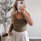 Essential V-Neck Tank / Olive