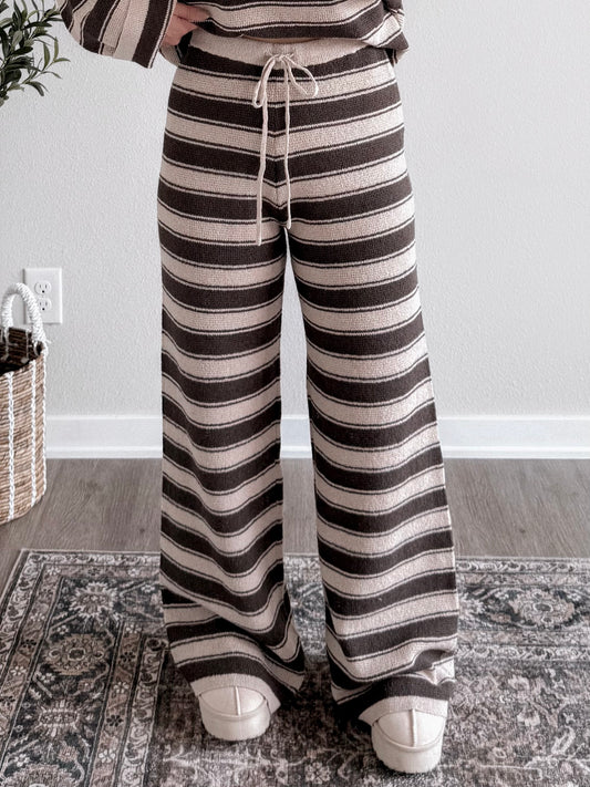 Teddy Striped Sweater Knit Pant