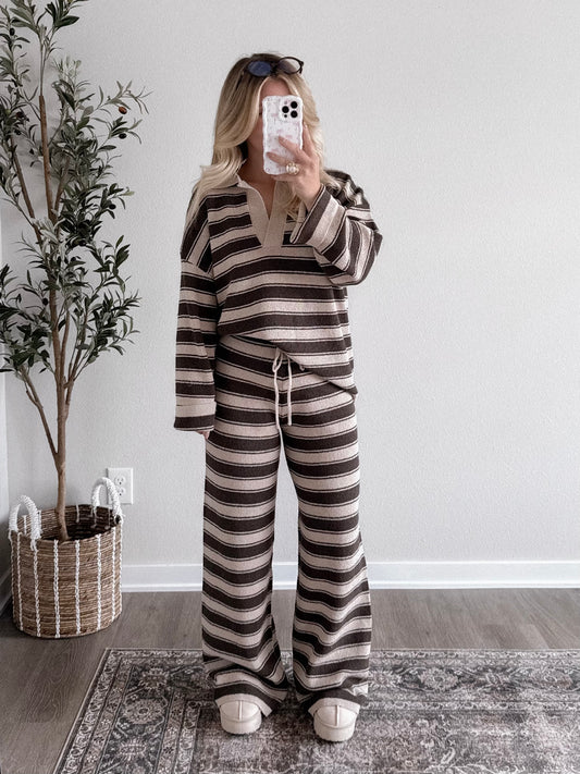 Teddy Striped Sweater Knit Pant