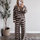 Teddy Striped Knit Collared Sweater