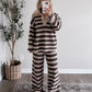 Teddy Striped Knit Collared Sweater