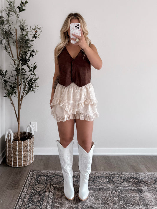Clara Mae Lace Skort / Cream