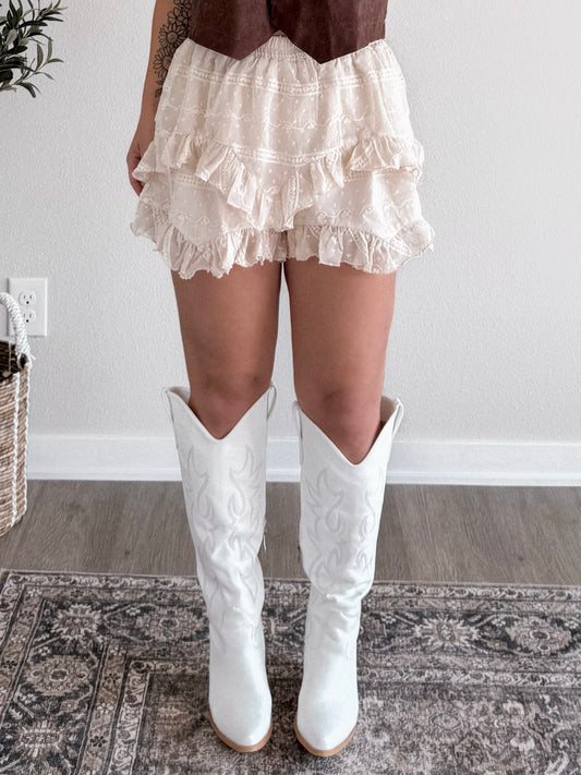 Clara Mae Lace Skort / Cream