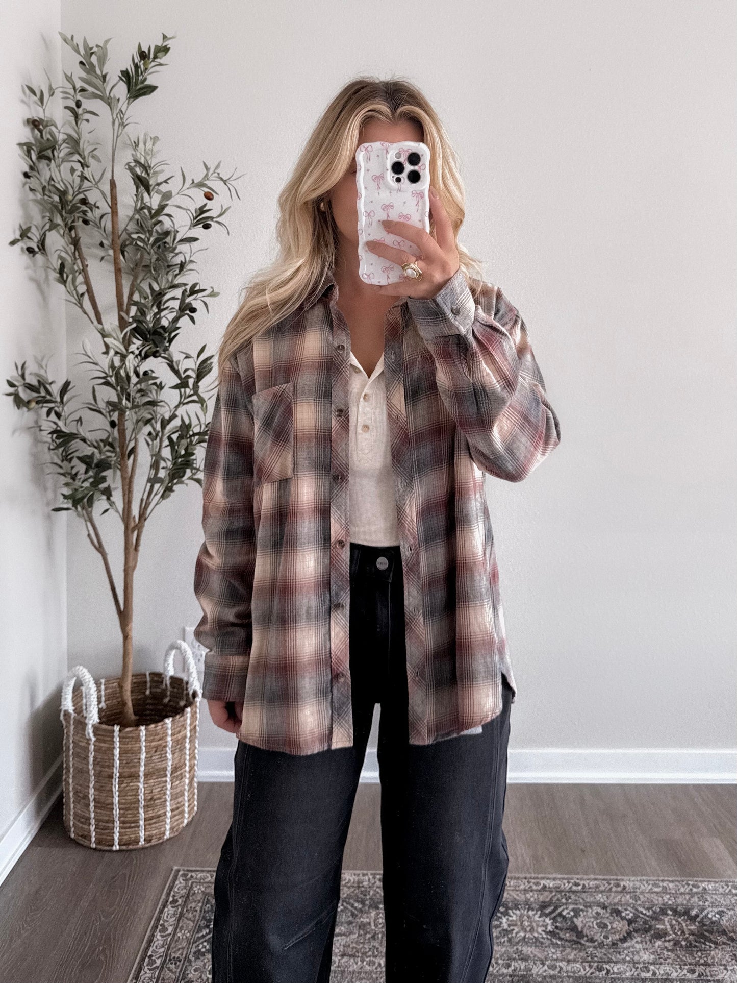 Autumn Day Relaxed Flannel / Navy Combo